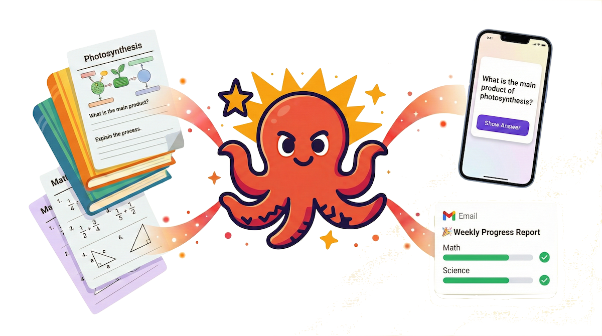 Octo - Your child's AI study buddy turning worksheets into interactive practice